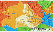 Physical 3D Map of Paramirim, political outside