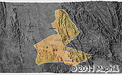 Satellite 3D Map of Paramirim, darken, desaturated