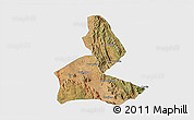 Satellite 3D Map of Paramirim, single color outside