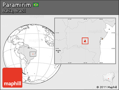 Blank Location Map of Paramirim, highlighted country