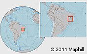 Gray Location Map of Paramirim, within the entire country, hill shading