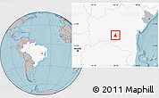 Gray Location Map of Paramirim, highlighted country, hill shading