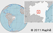 Gray Location Map of Paramirim, highlighted parent region, hill shading