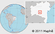 Gray Location Map of Paramirim, highlighted parent region