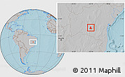 Gray Location Map of Paramirim, hill shading