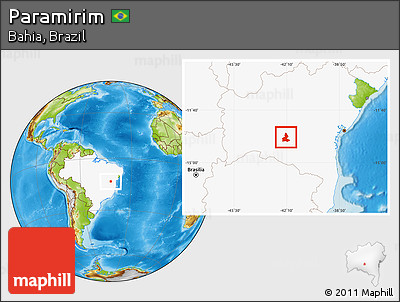Physical Location Map of Paramirim, highlighted country