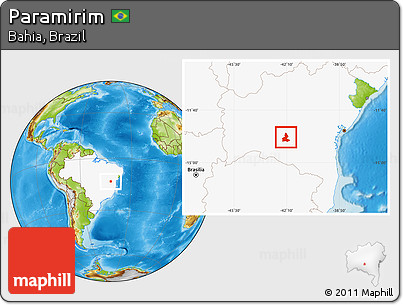 Physical Location Map of Paramirim, highlighted country