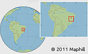 Savanna Style Location Map of Paramirim, within the entire country