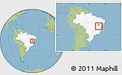 Savanna Style Location Map of Paramirim, highlighted country, within the entire country