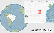 Savanna Style Location Map of Paramirim, highlighted country, hill shading