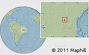 Savanna Style Location Map of Paramirim, hill shading