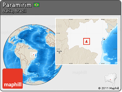 Shaded Relief Location Map of Paramirim, highlighted parent region