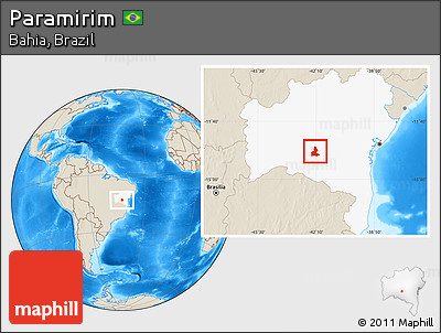 Shaded Relief Location Map of Paramirim, highlighted parent region
