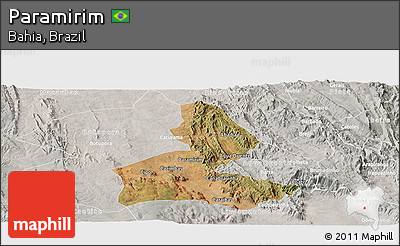 Satellite Panoramic Map of Paramirim, lighten, semi-desaturated