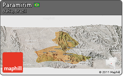 Satellite Panoramic Map of Paramirim, lighten, semi-desaturated