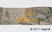 Satellite Panoramic Map of Paramirim, semi-desaturated