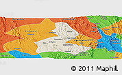 Shaded Relief Panoramic Map of Paramirim, political outside