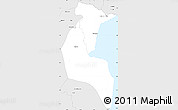 Silver Style Simple Map of Pedro Alexandre
