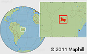 Savanna Style Location Map of Pilao Arcado