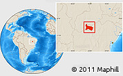 Shaded Relief Location Map of Pilao Arcado