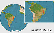 Satellite Location Map of Sapeacu, within the entire country