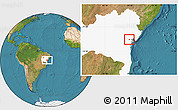 Satellite Location Map of Sapeacu, highlighted parent region