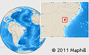 Shaded Relief Location Map of Tucano