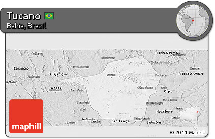 Silver Style Panoramic Map of Tucano