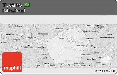 Silver Style Panoramic Map of Tucano