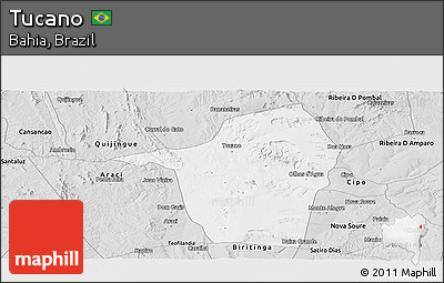 Silver Style Panoramic Map of Tucano