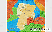 Physical 3D Map of Vitoria D Conqui, political outside