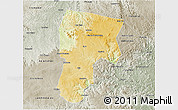 Physical 3D Map of Vitoria D Conqui, semi-desaturated