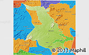 Physical 3D Map of Quixeramobim, political outside