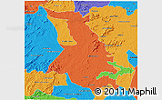 Political 3D Map of Quixeramobim