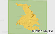 Savanna Style 3D Map of Quixeramobim, single color outside