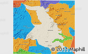 Shaded Relief 3D Map of Quixeramobim, political outside