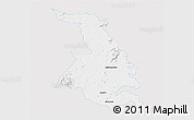 Silver Style 3D Map of Quixeramobim, single color outside