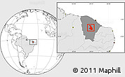 Blank Location Map of Quixeramobim, highlighted country, highlighted parent region
