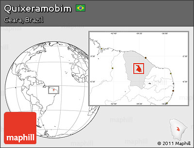 Blank Location Map of Quixeramobim, highlighted parent region