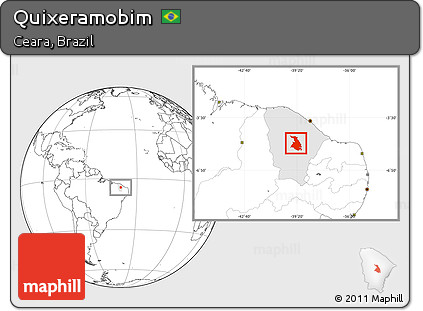 Blank Location Map of Quixeramobim, highlighted parent region
