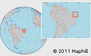 Gray Location Map of Quixeramobim, within the entire country