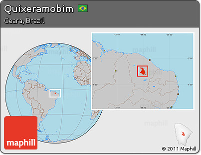 Gray Location Map of Quixeramobim