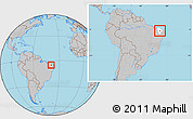 Gray Location Map of Quixeramobim, highlighted parent region, within the entire country
