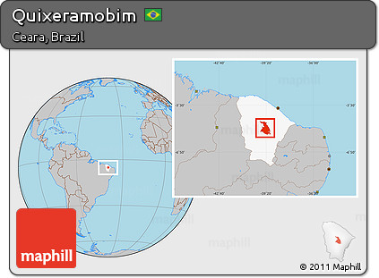 Gray Location Map of Quixeramobim, highlighted parent region