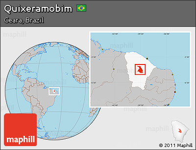 Gray Location Map of Quixeramobim, highlighted parent region