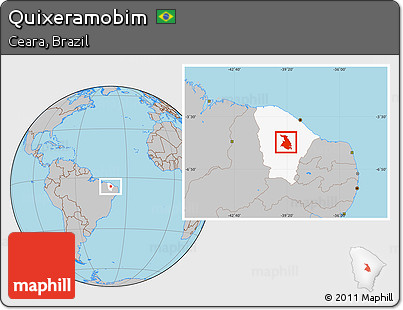 Gray Location Map of Quixeramobim, highlighted parent region