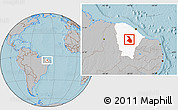 Gray Location Map of Quixeramobim, highlighted parent region, hill shading