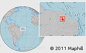 Gray Location Map of Quixeramobim, hill shading