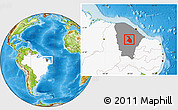 Physical Location Map of Quixeramobim, highlighted country, highlighted parent region