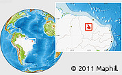Physical Location Map of Quixeramobim, highlighted country